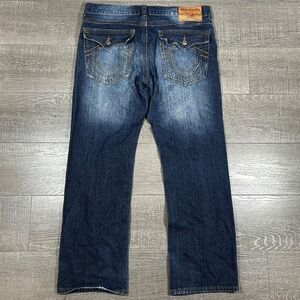 True Religion Bobby Section Jeans Mens 40 Distressed Blue Denim Relaxed Fit